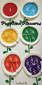 Learn fractions in a creative way by making these fraction flowers out of paper plates- includes a set of printable fraction circles. This makes learning math fun!: 