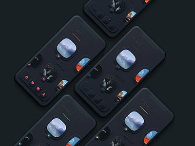clay. neumorphism UI design project-花瓣网