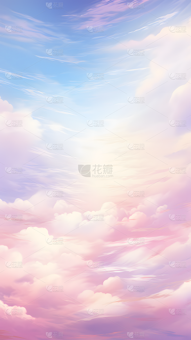 通用插画梦幻感云彩天空风景场景背景图片素材-花瓣网