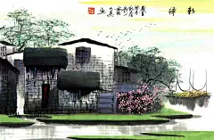 江南水乡风情的水墨画欣赏