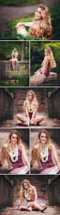 Amazing outfit, love the color of the dress with the accessories | High School Senior Shoot