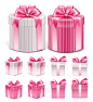 粉色的礼盒集合高清素材 几何 盒子 礼物 礼盒 粉色 免抠png 设计图片 免费下载