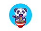 animal Bubble Drink cute Icon ILLUSTRATION  Laptop logo Panda  Panda Style Pop corn