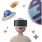 vr ar 虚拟现实 vr眼镜  占位符 等待 404 3D 立体 卡通 电商 插画 图标 png PSD 免抠 设计 素材28