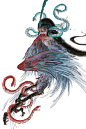 山海經-弇茲： 有軒轅之國。江山之南棲為吉，不壽者乃八百歲。西海陼中，有神人面鳥身，珥兩青蛇，踐兩赤蛇，名曰弇茲。