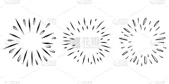 星爆，日爆，手绘。设计元素烟花黑射线。漫画爆炸效果。辐射,辐射线。