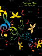 花卉图案音符