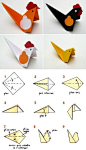 各种可爱的小鸟、小鸡、猫头鹰折纸， 快跟宝贝一起学折吧！更多手工技能~关注@手工大叔