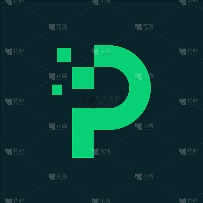 字母P标志设计图标