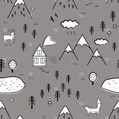 可爱的,动物,地形,斯堪的纳维亚半岛,云,雪,壁纸,狐狸,熊,树