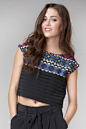 TATE TIERED CROPTEE BLACK SOUTHWEST
$110.00