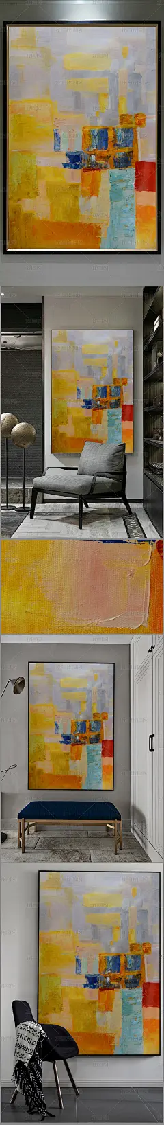 高清立体抽象油画艺术玄关（一千两百零六十四）