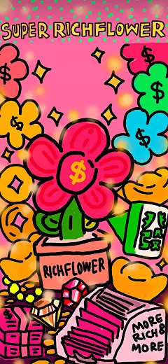 新年壁纸 有钱花 插画