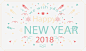 新年彩色烟花高清素材 2018年 happyNewYear 彩带花纹 新年快乐 新年派对 矢量png 免抠png 设计图片 免费下载