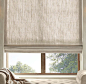 Textured Belgian Linen Flat Roman Shade | RH