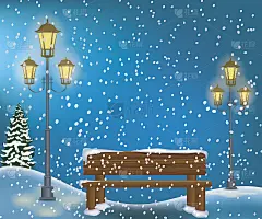 冬季森林景观圣诞背景