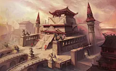 中国风场景气氛图古风山水建筑武侠仙侠CG原画游戏美术素材