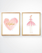 Ballet Gift Set of 2  8x10 Ballerina Art by OutsideInArtStudio