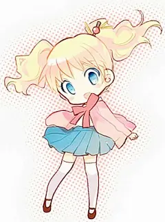 萌 Q版 二次元 美女 插画 动漫