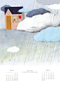 children Birthday ILLUSTRATION  calendar sad present party