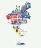 【眼前一亮系列】亚洲城市旅行插画地图——插画师Jing Zhang| 每个城市的区位、标志性建筑、服装特色，一目了然 
