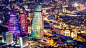 ID-943107-高清晰阿塞拜疆巴库火焰塔城市夜景高清大图