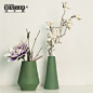 宝齐莱 艺术花瓶 陶瓷插花花瓶绿色花器现代简约餐桌花艺摆设A557