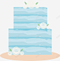 蓝色水波纹花朵蛋糕 页面网页 平面电商 创意素材