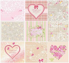  心形和花朵图案矢量素材背景素材|花朵|矢量背景|矢量素材|矢量图|心形|可爱卡通矢量背景|矢量背景底纹|名片矢量背景|花纹矢量背景