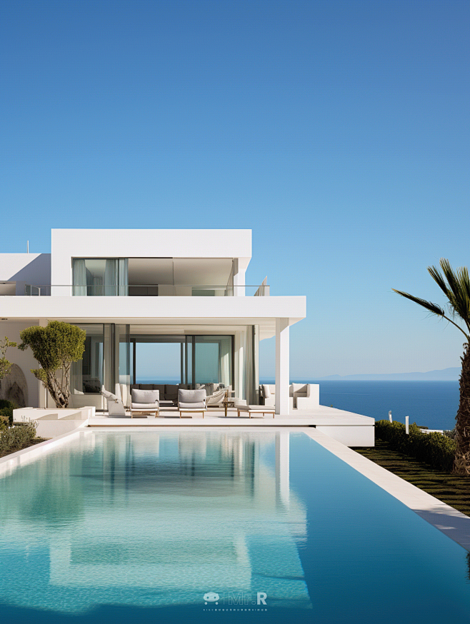 别墅 大海 阳光 海边 潜水 water house Villa ai 海景