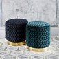 Truly glamorous, the exquisite Diana Pouf has been designed using the most luxurious of fabrics, in dazzlingly rich colours, effortlessly enhancing glam interiors. The exaggerated brass band provides a level of detail that distinguishes it from the Ottoma