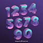 Number collection with gradient style