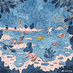 绘本插画超话 温柔的配色，舒适的户外场景，让人感觉清风拂面而来。works by Yuliya Kashapova
#手绘# #儿童插画# ​​​​