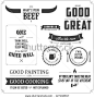 Set of restaurant menu typographic design elements - stock vector