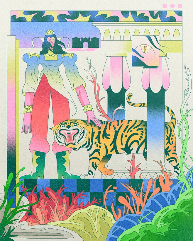 Character design color design ILLUSTRATION poster-花瓣网