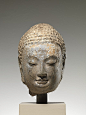 Head of a Buddha    Period:      Northern Qi dynasty (550–577)  Date:      mid-6th century  Culture:      China  Medium:      Limestone with traces of pigment and gilding: 