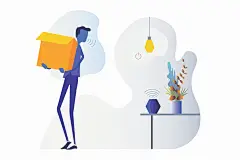 智能家居语音控制插图UI设计作品扁平化插画首页素材资源模板下载