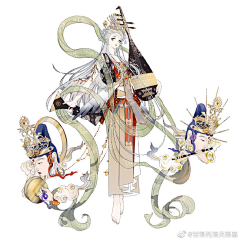 一只玥玥儿采集到阴阳师风格（二次猿，赛璐璐）