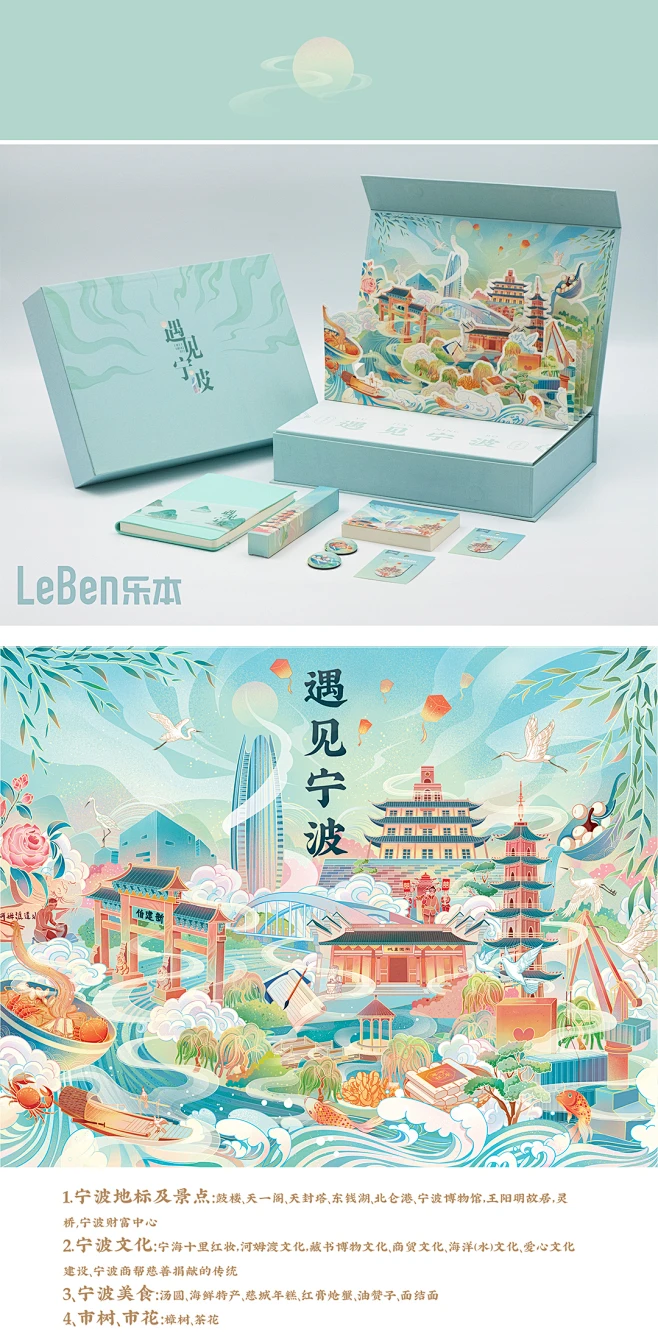 遇见宁波文创礼盒 插画商业插画饭粒粒粒 - 原创作品 - -花瓣网