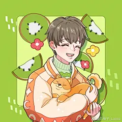 人物插画 水果少年 二次元 动漫 潮流插画 男生