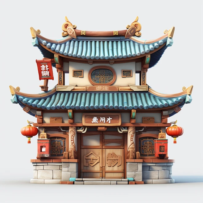 中国风建筑古风建筑AI图-花瓣网