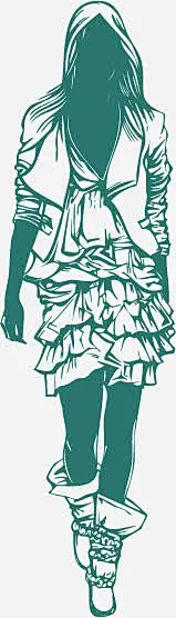 手绘复古服装模特矢量图免抠素材 免费下载 页面网页 平面电商 创意素材 png素材