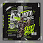 PSD stunt riding motobiker social media post template