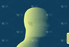 哲学家,绘画插图,色彩渐变,概念,人的头部,矢量,抽象,沮丧,剪影