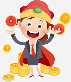 商务女迎来了财运_新图网 https://ixintu.com 开心 惊讶 手绘 商务 金钱 生活 西装 女士