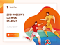 2018年世界杯设计网gif app ui页着陆例证杯子世界绳子横幅