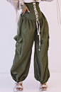 其中包括图片：Army Green Fashion Casual Solid Basic Regular High Waist Wide Leg Trousers