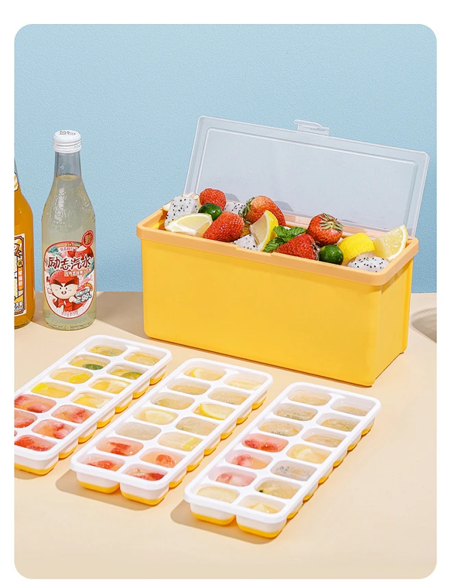 家用抽屉式冰格冰箱制冰盒自制冻冰块食品级软硅胶多层冰块模具-tmall.com天猫-花瓣网