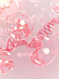 3D transparent bubbles with DNA and cell structures inside, pink background with a pink color theme, soft lighting, closeup shot providing clear details, minimalist style in the style of futuristic feel. --ar 3:4 --v 6.0