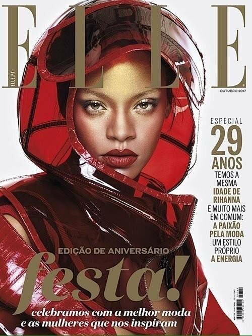 Rihanna登上《ELLE》十月封面，...
